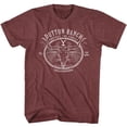 thumbnail image 1 of Yellowstone Dutton Ranch Cow Skull Vintage Maroon Heather T-Shirt, 1 of 2