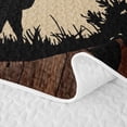 thumbnail image 5 of Castle Fairy Woodland Animal Deer Moose Quilt Full,Rustic Vintage Cabin Full Bedspread Sets,Black Tan, 5 of 7