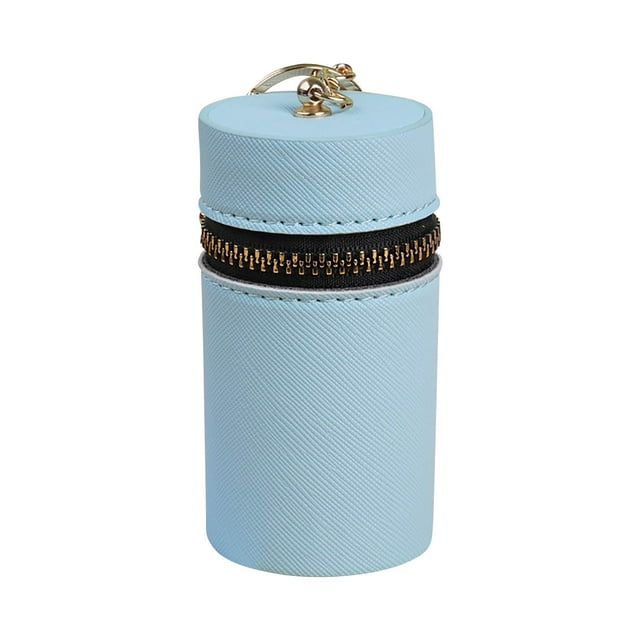 Portefeuille Cylindrique pour Pièces, Couleur Unie, Ouverture, Enveloppe Rouge, Porte-Clés Portable, Sac pour Monnaie et Écouteurs