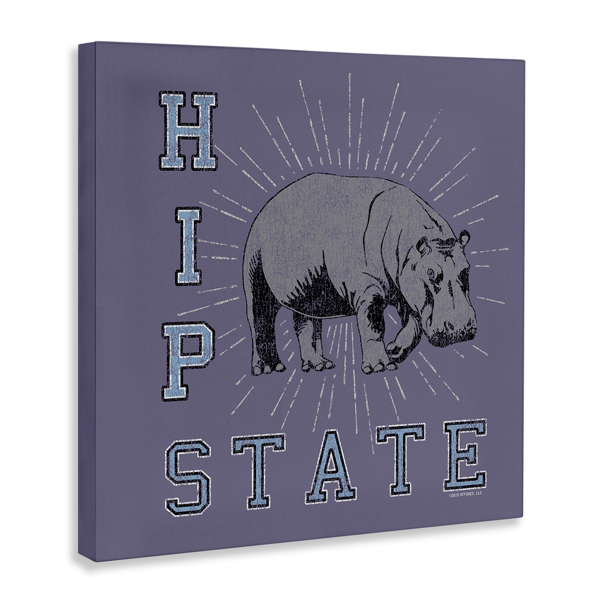 Stupell Industries Vintage Hippo State Novelty & Humor Painting Wrapped Canvas Art Print Wall Art, 17 x 17