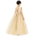 thumbnail image 5 of Ekidsbridal Satin Heart Cutout Flower Girl Dress with Pearl Beaded Trim for Christening Pretty Little Princess Gown P250 6, 5 of 6