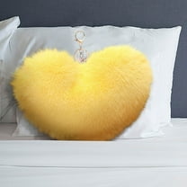 VOTRUDI New Valentine's Day Decorations Holiday Throw Pillows,Valentine's Day Gifts for Kids: Puffy Heart Shaped Decorative Pillows for Living Room and Sofa,Yellow