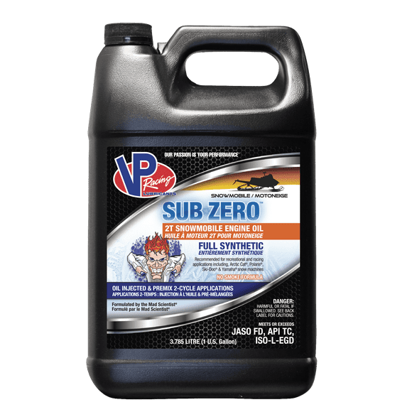 VP Racing Fuels Oil VP7110004 Sub-Zero; Synthetic 2-Stroke Snowmobile; 1 Gallon Jug; Single