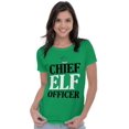 thumbnail image 4 of Xmas Chief Elf Officer Santa Helper Womens Fitted Plus Size Graphic Tee Brisco Brands 3X, 4 of 5