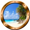 thumbnail image 3 of VWAQ Island Wall Decal Beach View Wall Art 3D Porthole Peel And Stick Mural - BP35 (20" Diameter), 3 of 3