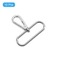 thumbnail image 3 of Uxcell 10 pack Swivel Clasps, 2" Oval Ring Lobster Clasp Claw Push Gate Snap Hook, Silver, 3 of 6