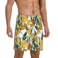 thumbnail image 2 of Sikiie Yellow Tulips Mens Pajama Shorts, Lightweight Lounge Pant with Pockets Soft Sleep Pj Shorts for Men4X-Large, 2 of 6