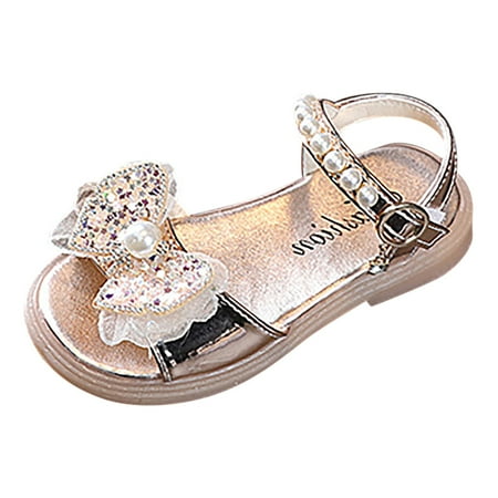 

Summer Princess Shiny Bow Knot Shoes For Kids Open Toe Children Shoes Girls Baby Girl Shoes 12-18 Months