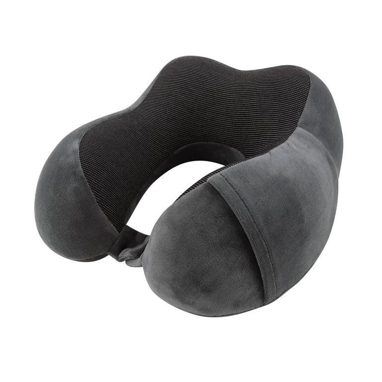 Protege 4-Piece Memory Foam Neck Pillow Travel Set, Gray photo 7