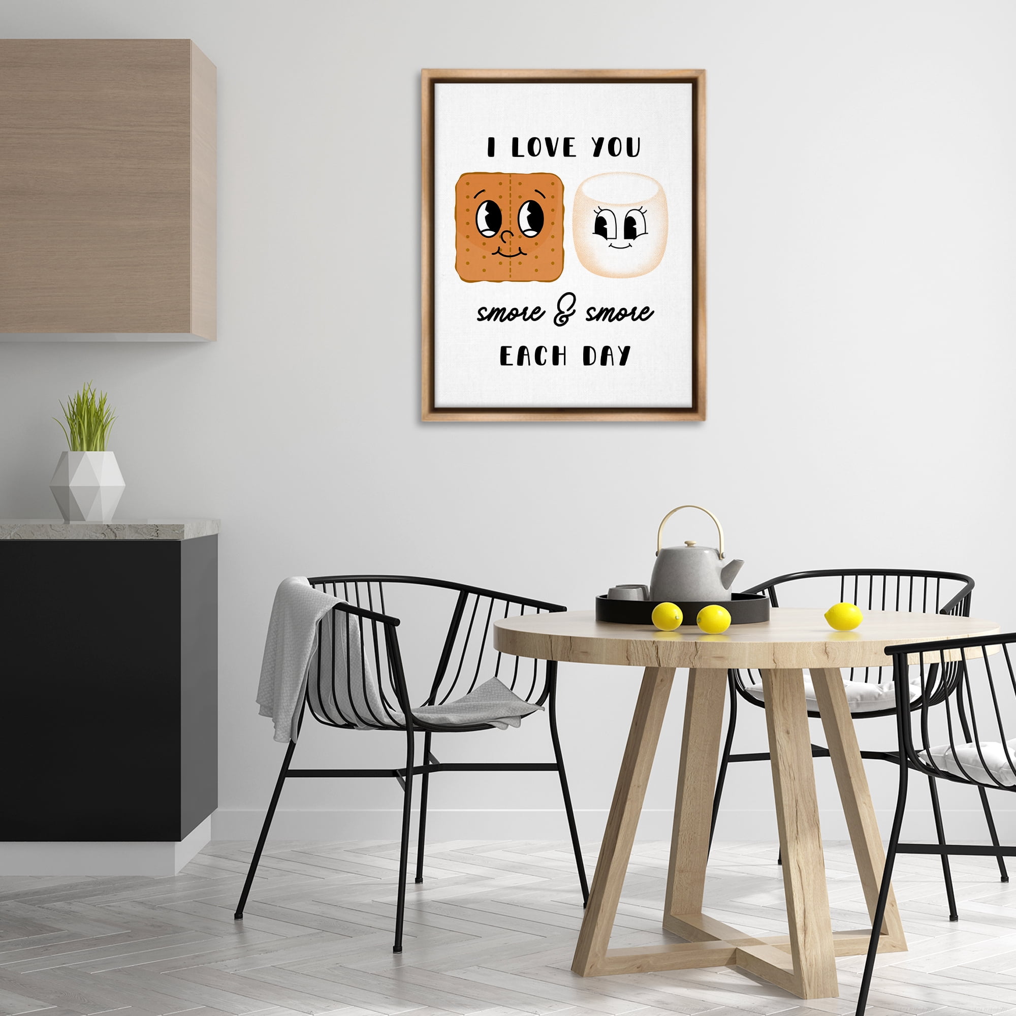 Stupell Industries Love You Smore Each Day Food & Beverage Painting Brown Floater Framed Art Print Wall Art, 25 x 31