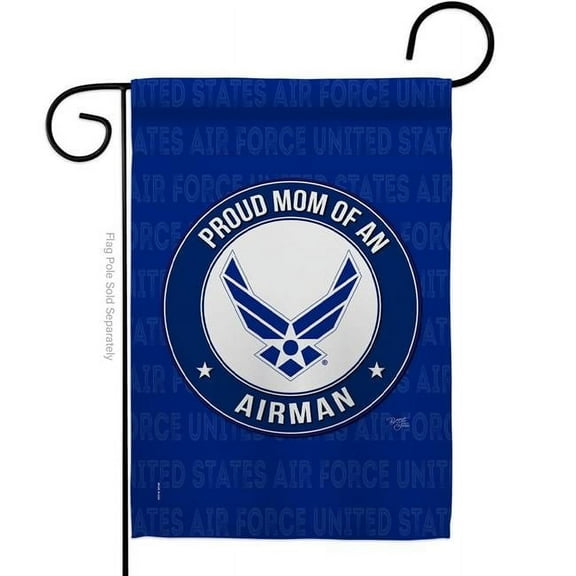 Breeze Decor G158568-BO Proud Mom Airman Garden Flag Armed Forces Air Force 13 x 18.5 in. Double-Sided Decorative Vertical Flags for House Decoration Banner Yard Gift