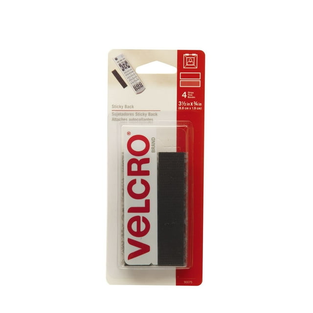 Velcro, Sticky Back™ Strips - 4 Sets, Black