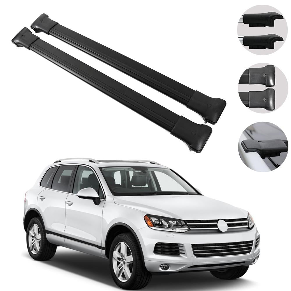 Roof Rack Cross Bars Luggage Carrier Alu Black For VW Touareg 20102017