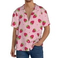 thumbnail image 3 of Xecao offers the Strawberries for Men's Casual Short-sleeved Shirt, a button-up collared shirt with a pocket, perfect for beach vacations and yacht travel in the 3X-Large size., 3 of 7