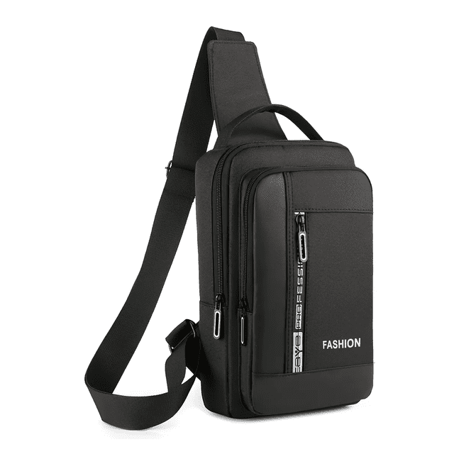 Mochila Bandolera Cruzada Pechera Cruzada De Hombro Bolsa Con Puerto De Carga Usb Xtellar negro