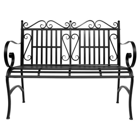 2 Seater Garden Bench With Table Ktaxon 2-Seater Foldable Outdoor Patio Garden Bench Porch Chair Seat with Steel Frame Solid Construction ()