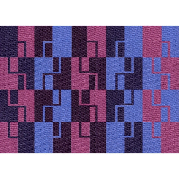 Ahgly Company Indoor Rectangle Patterned Plum Velvet Purple Area Rugs, 2' x 5'