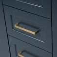 thumbnail image 2 of ARIEL 73" Midnight Blue Double Vanity, 1.5" Edge Pure White Quartz Countertop & Splash, Rectangular Sink, 4 Soft Closing Doors, 6 Full Extension Dovetail Drawers, Toe Kick, Satin Brass, 2 of 9