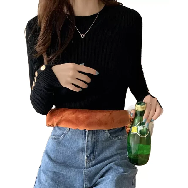 Blusa Suéter Para Mujer Cuello Alto Casual De Manga Largas