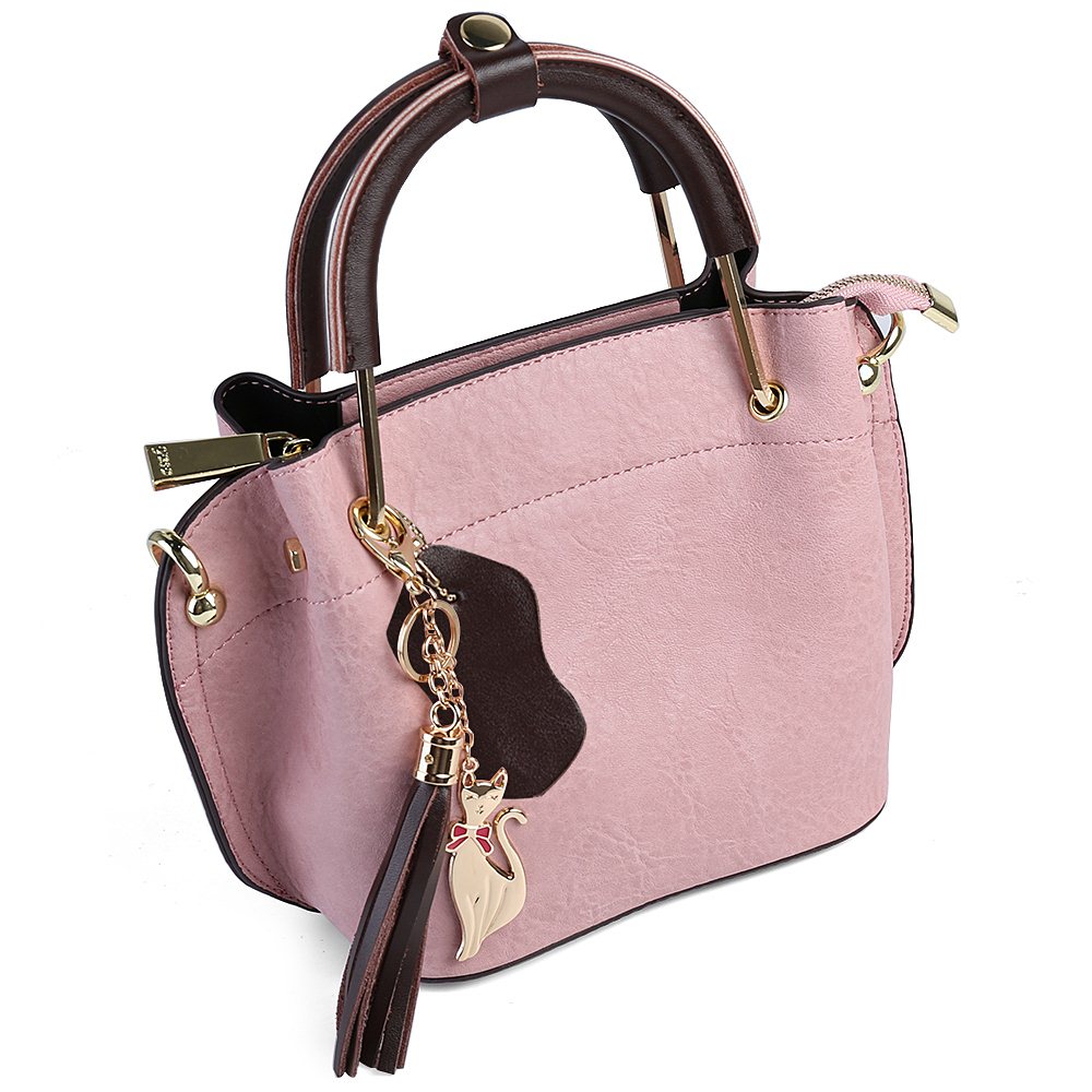 Mini Clova Women's Fashion Geniune Leather Top Handle Satchel Purse