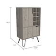 thumbnail image 3 of Atlin Designs Metal Bar Cabinet with 8 Bottle Cubies in Light Gray, 3 of 13
