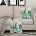 thumbnail image 3 of Watercolor Blue Green Christmas Tree Pillow Covers 20x20 Set of 2 Rustic Style Nature Forest Print Winter Decorative Throw Pillows Outdoor Farmhouse Linen Pillowcase Holiday Square Cushion Case, 3 of 6