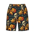 thumbnail image 6 of KLL Halloween Skull Men's Casual Summer Beach Shorts Hawaiian Shorts with Pockets-Small, 6 of 6