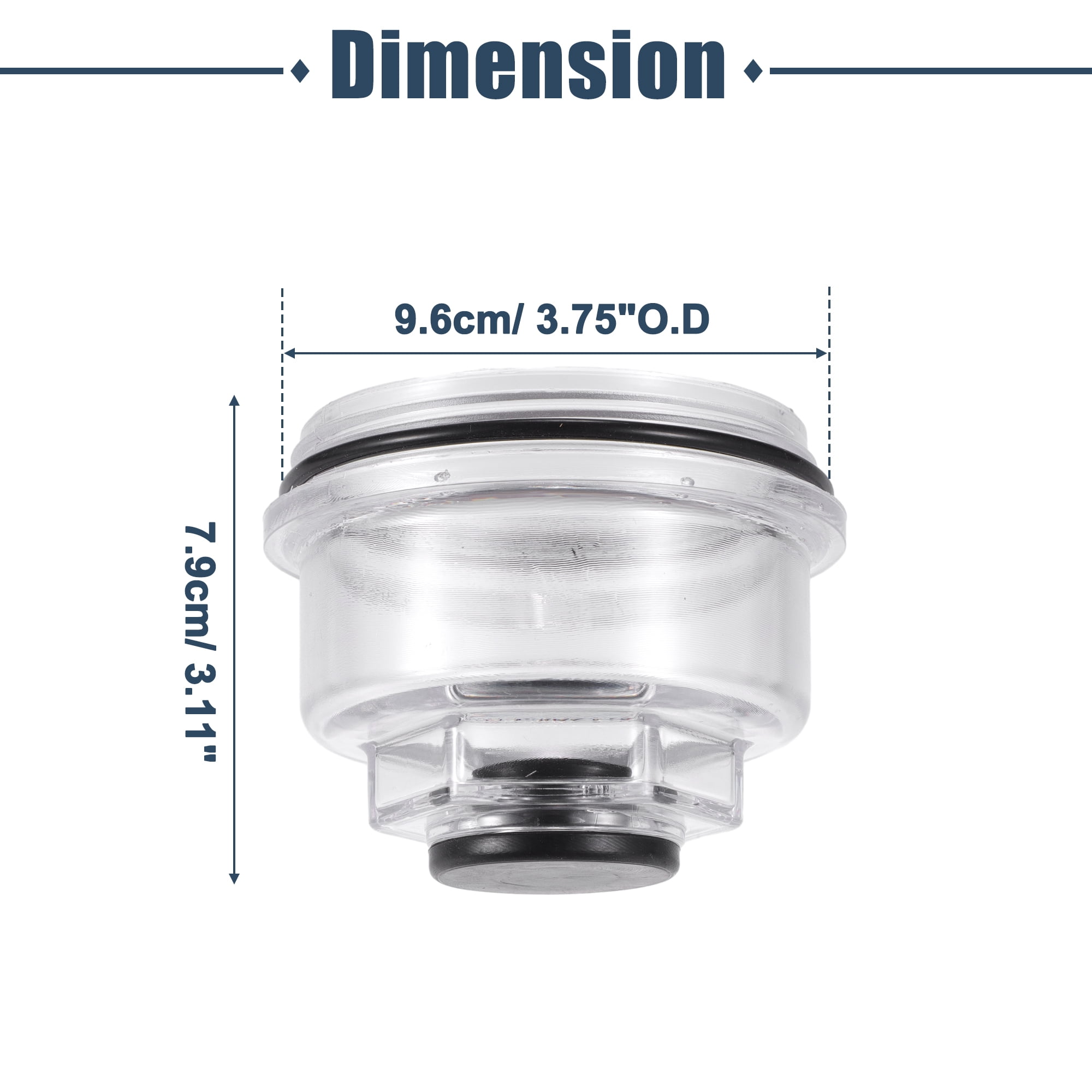 Unique Bargains 3.75 Inch Trailer Oil Cap Kit for AL/KO 10000 or 12000 Oil Clear 2Pcs
