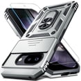 thumbnail image 1 of KOMI for Google Pixel 9A 2025 Case with Slide Camera Cover HD Screen Protector [Military Grade Drop Tested] Magnetic Ring Holder Kickstand Protective Phone Case for Pixel 9A 6.3 inch, Silver, 1 of 5