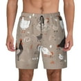 thumbnail image 2 of Picia Chicken pattern Mens Swim Trunks with Compression Liner Stretch Beach Shorts Quick Dry with Zipper Pockets No-Chafing Board Shorts-Medium, 2 of 9