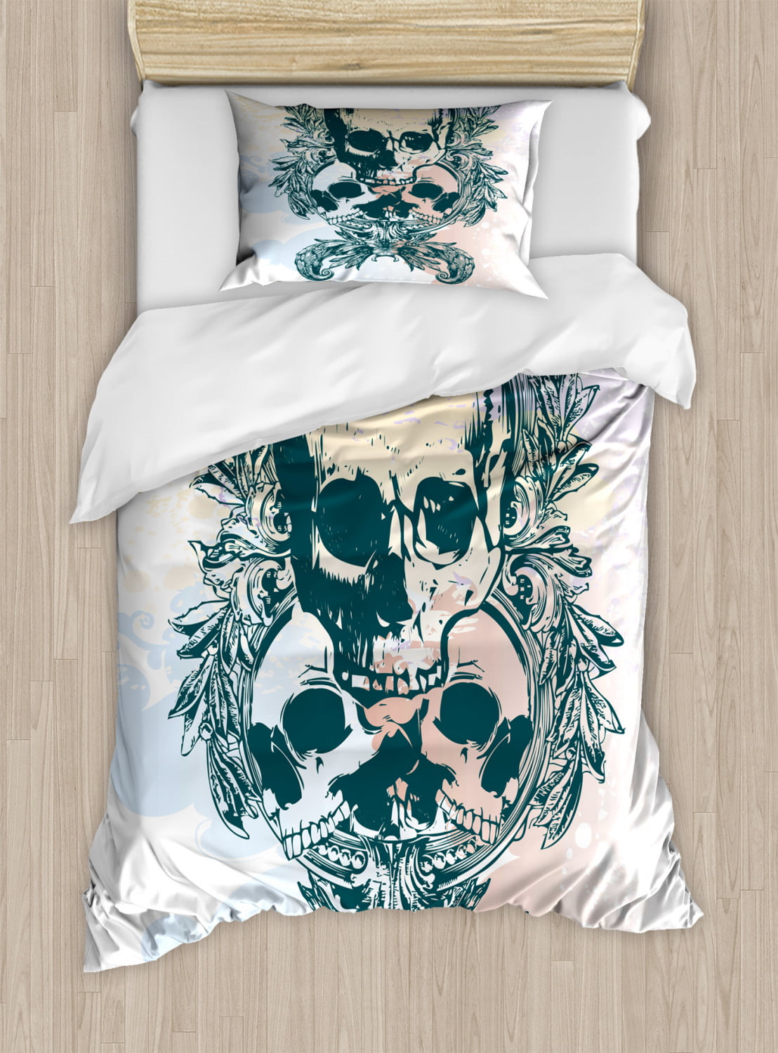Rapport Sacred Heart Skull Gothic Photographic Print Duvet Cover Bedding Set 