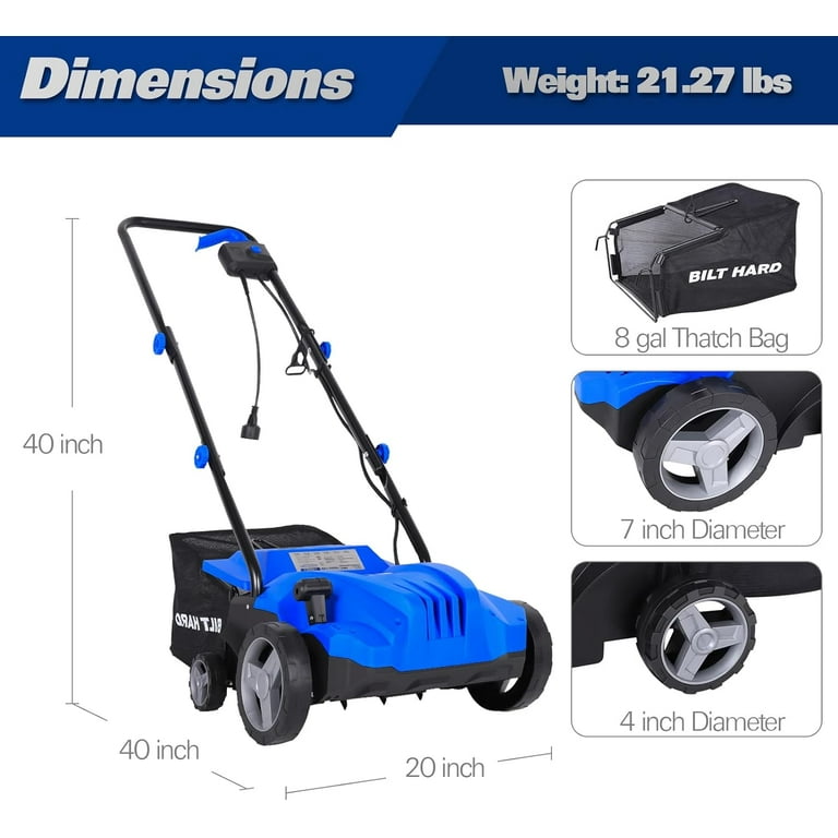 BILT HARD Electric Powered Lawn Machine, 12 Amp Motor 13 inch