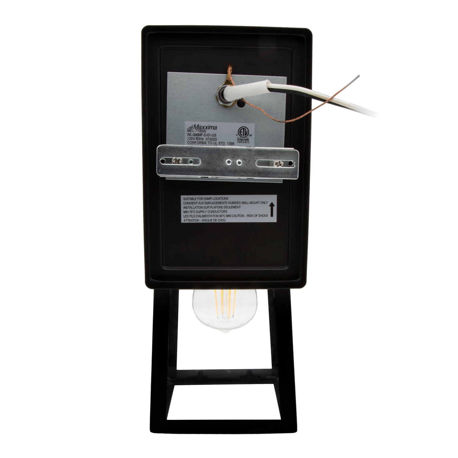 Maxxima LED Outdoor Wall Light, ST19 Edison Bulb 800 Lumens Clear Glass, 2700K Warm White