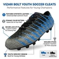 thumbnail image 3 of Vizari Bolt Firm Ground Soccer Cleats for Kids – Durable, Comfortable, and Stylish Boys and Girls Soccer Shoes with Traction - Black/Sky/Silver, 11.5, 3 of 5
