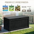 thumbnail image 7 of Devoko 120 Gallon Outdoor Patio Box Deck Plastic Resin Storage Box Backyard, Black, 7 of 7