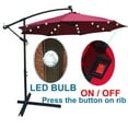 thumbnail image 7 of 10 Ft Outdoor Patio Umbrella,Solar Powered LED Lighted Sun Shade,Market Waterproof 8 Ribs Umbrella with Crank and Cross Base for Garden Deck Backyard Pool Shade Outside Deck Swimming Pool,Burgundy, 7 of 7