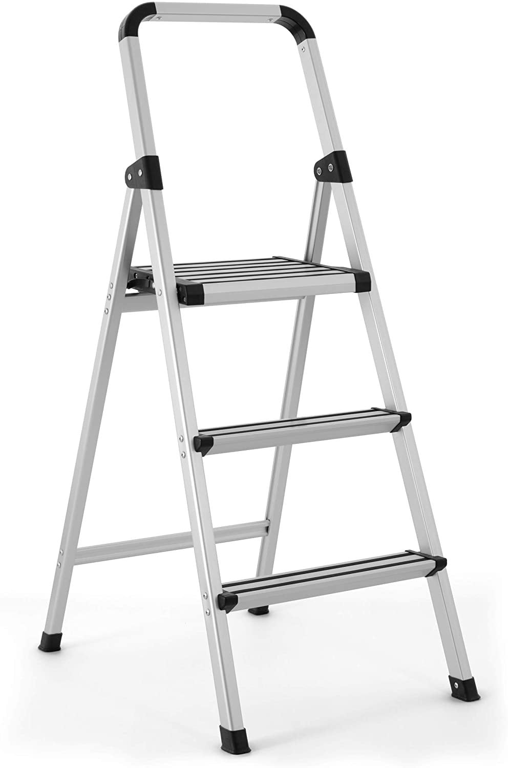 Very Lightweight 2" Slim Design Anti-Slip Sturdy Details about   Sorfey Premium 3 Step Ladder 