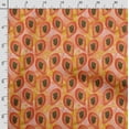 thumbnail image 3 of Soimoi Watercolor Fruit Printed, Japan Crepe SatinFabric, by The Yard 54 Inch Wide, Decorative Sewing Fabric for Dresses Kimonos Gowns, Yellow & Orange, 3 of 5