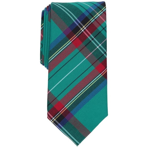 Club Room GREEN Men's Goldberg Plaid Tie, US One Size