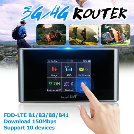 Portable 4G Wifi Router Mobile Hotspot Wireless Router Support SIM Card 150Mbps Modem for Home Office