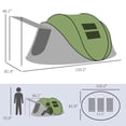thumbnail image 3 of Pop Up Tent with Porch and Carry Bag, Waterproof, for Camping Hiking, Green, 3 of 4