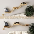 thumbnail image 2 of Cat Hammock for Wall Furniture,Cat Climbing Shelves Cat Wall Mounted Cat Bed Frame with Scratching Post 2 Bridge 2 Platform Shelf, 2 of 6