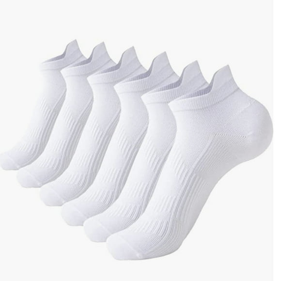 yeacher Lightweight Breathable Men's Low-Cut Athletic Socks - 6 Pairs for Running, Sports, and Daily Wear, Moisture-Wicking Polyester-Spandex Blend, Black & White, One Size Fits Most (Men's Shoe Size