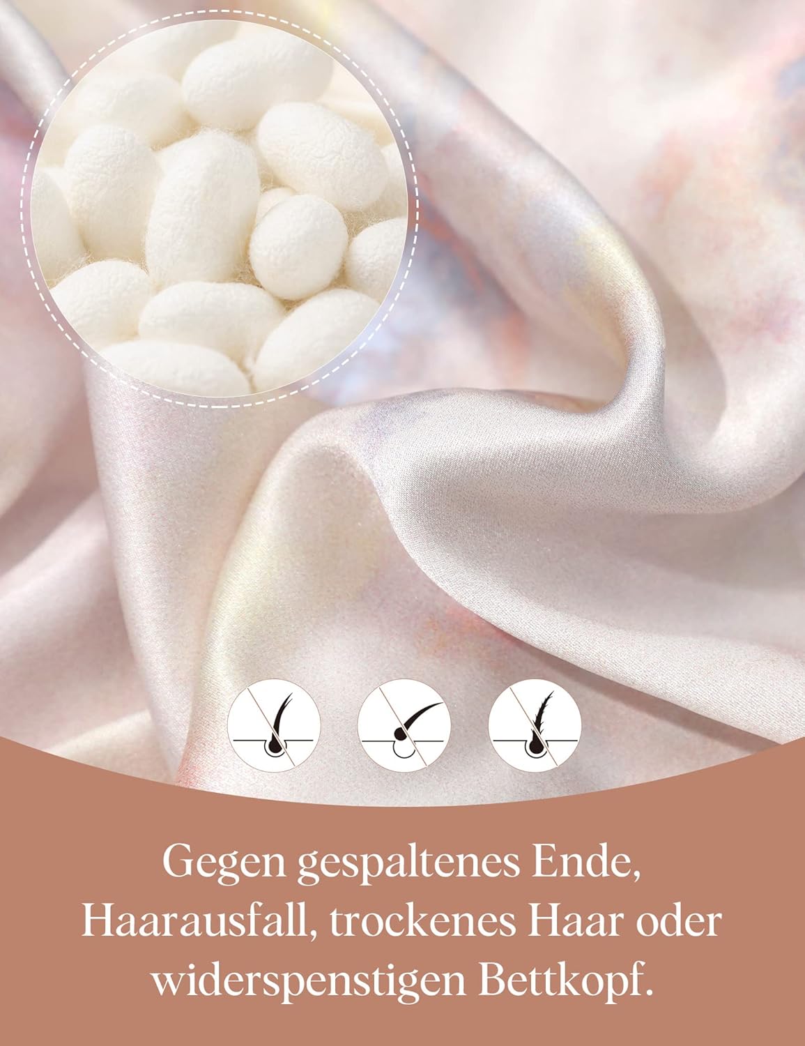 100% Maulbeerseide Schlafmütze rutschfest verstellbar und atmungsaktiver Kopfbedeckung Seidenhaube zum Schlafen Nachtmütze mit elastischem Band für alle Haartypen,Aquarell