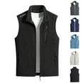 thumbnail image 5 of Rohuuque Men's Polar Fleece Vest Fall Winter Solid Sleeveless Jacket with Multi Pocket Vintage Outdoor Jacket Sky Blue, 5 of 5