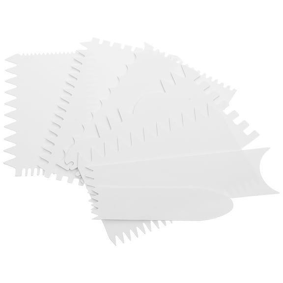 7 Piece Acrylic Painting Scrapers Set for DIY Art Wave Design Scrapers White Color