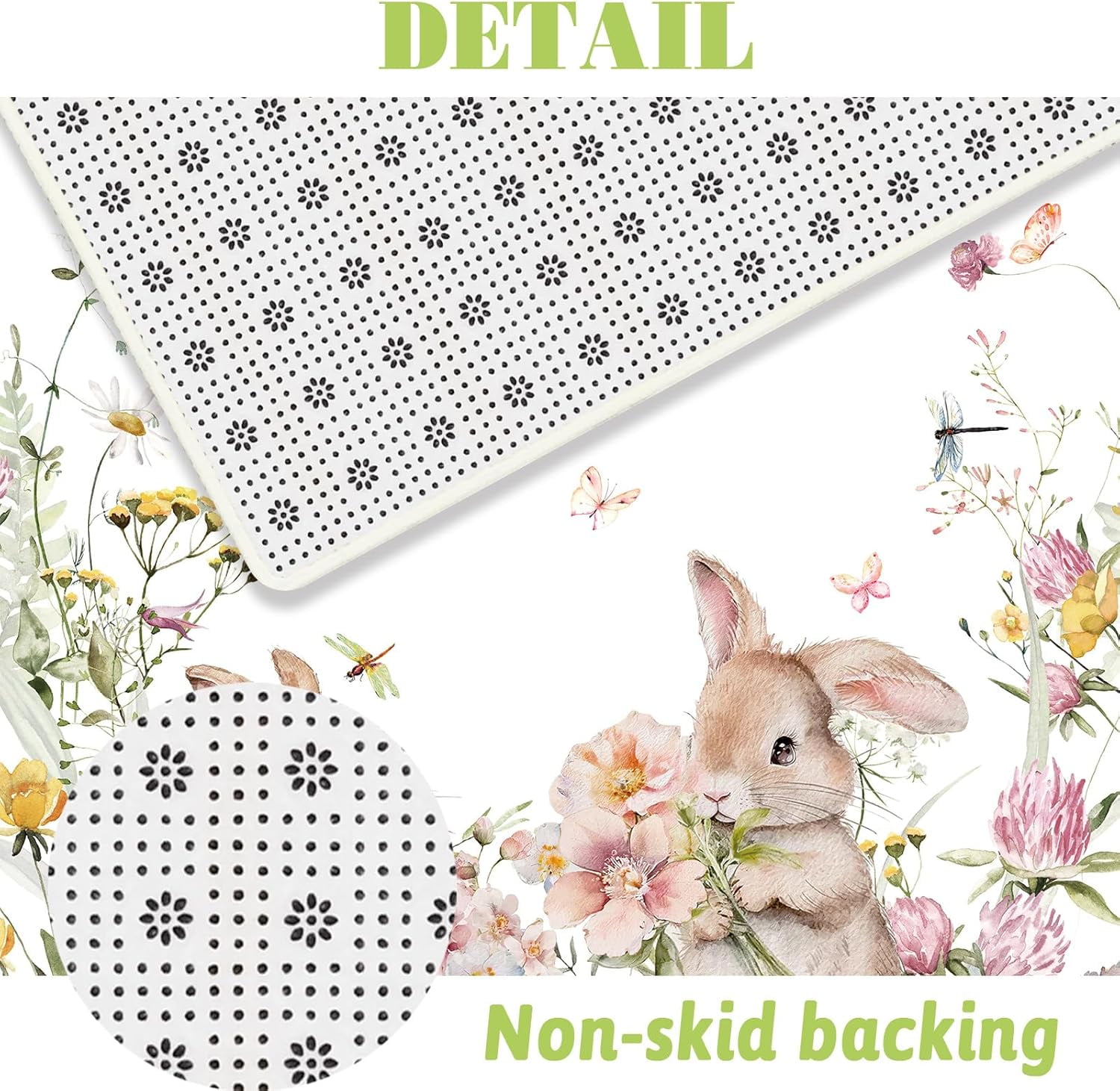 4pcs Easter Shower Curtain Sets with Non-Slip Rugs Toilet Lid Cover and Bath Mat Bunny Easter Bathroom Curtain Decor Set with 12 Hooks Waterproof Shower Curtain Set for Bathroom