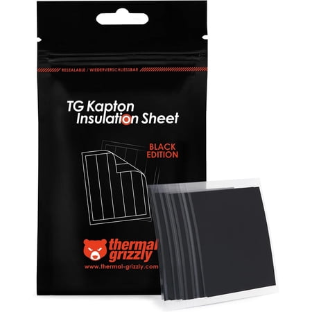 Thermal Grizzly TG-KIS-B-10-60-50 Kapton Sheet Black Polyimide Insulation Strips 10x60mm,High-Temperature Tape CPU & GPU