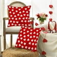 thumbnail image 2 of Pack of 2 Valentines Day Pillow Covers 18x18 Inch Red White Decor Sweet Love Hearts Pillowcases Spring Farmhouse Holiday Cushion Case Valentine Wedding Anniversary Home Sofa Bed Decorations, 2 of 5