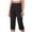 Black, variant on Njagoc3 Womens High Waist Capri Pants, Loose Fit, Solid Color, Casual Summer Daily & Office Wear